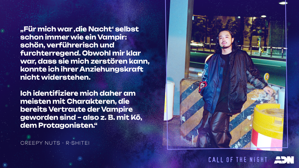R-Shitei von Creepy Nuts im Interview mit ADN über seine Songs zu Call of the Night